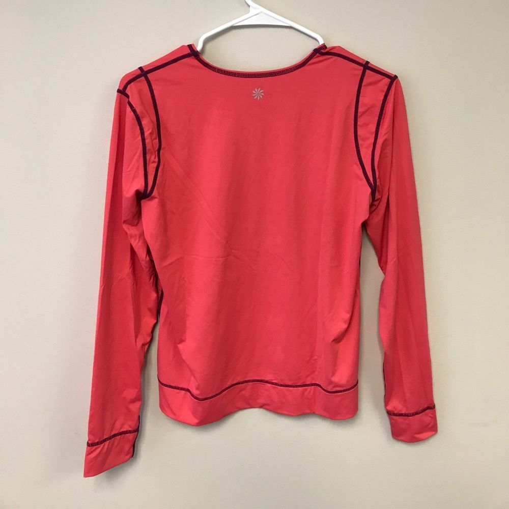 Athleta Base Layer Long Sleeve Top Pocket -Pink - Picture 2 of 3